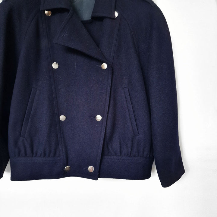 Marella Navy Wool Double Breasted Jacket - UK 10-12