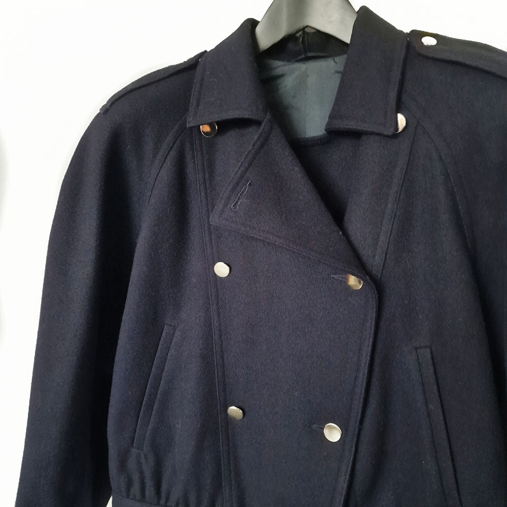 Marella Navy Wool Double Breasted Jacket - UK 10-12