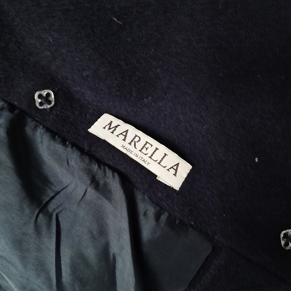 Marella Navy Wool Double Breasted Jacket - UK 10-12
