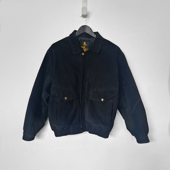 David Conrad Black Suede Bomber - UK 12-14