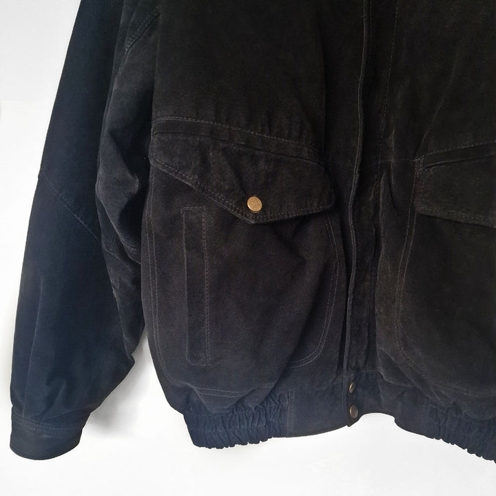 David Conrad Black Suede Bomber - UK 12-14