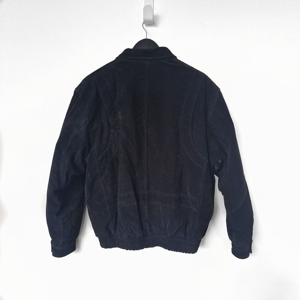 David Conrad Black Suede Bomber - UK 12-14