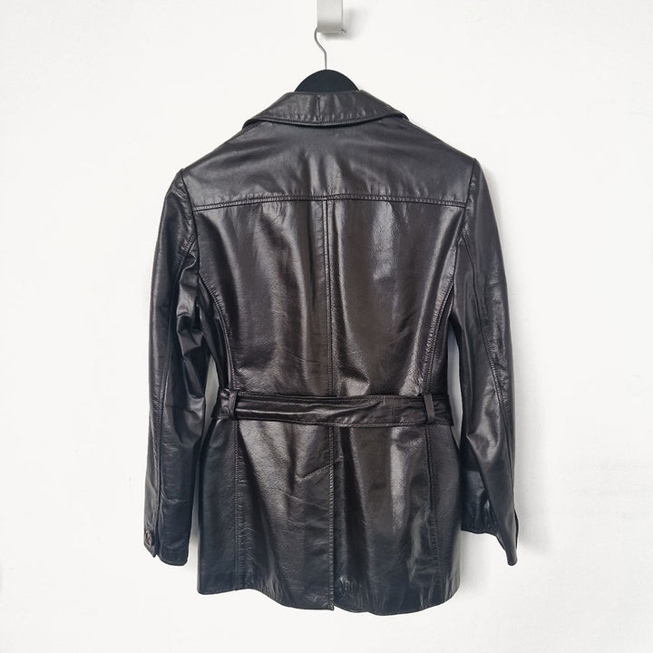 Weekend Max Mara Belted Brown Leather Jacket - UK 10