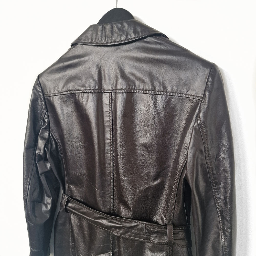 Weekend Max Mara Belted Brown Leather Jacket - UK 10