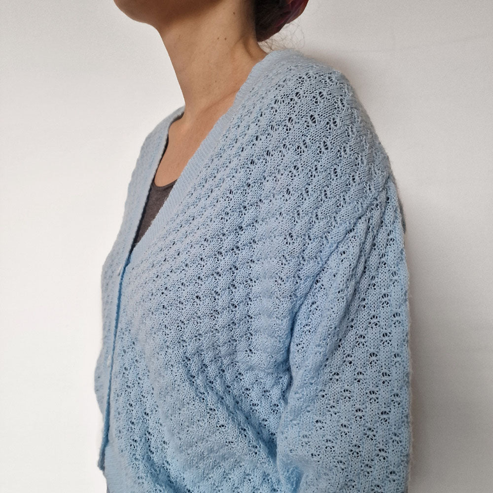 Pale Blue Acrylic Delicate Cardigan - UK 8-10