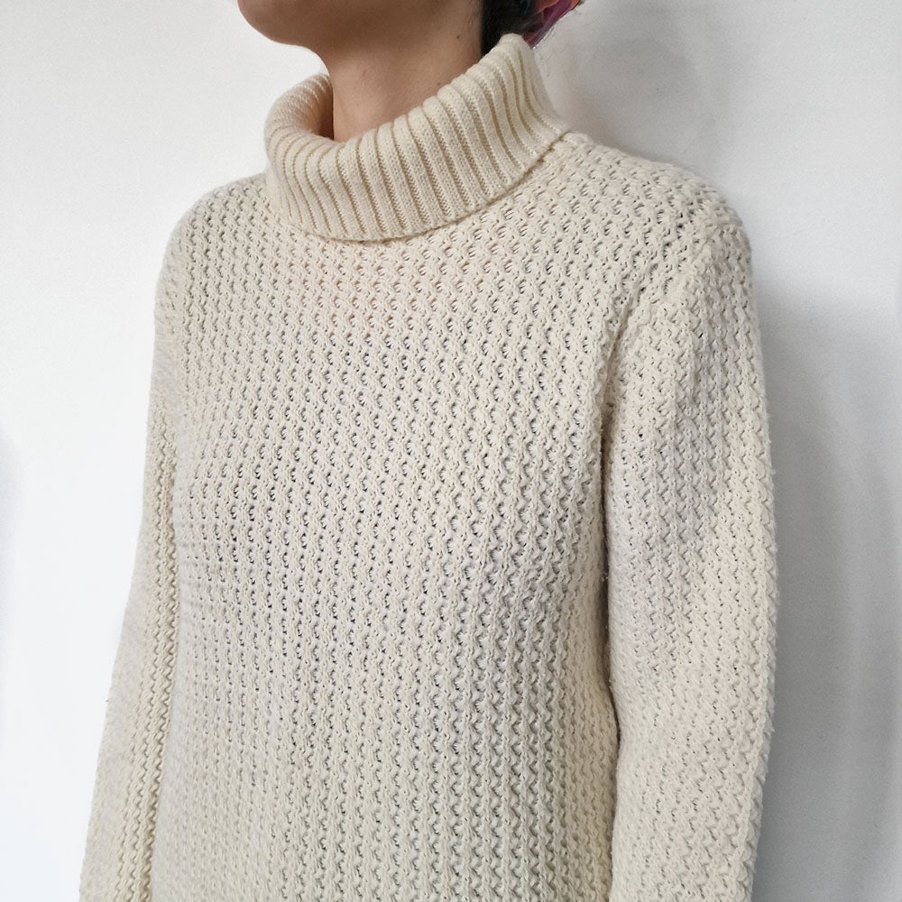 Cream Wool Roll Neck Jumper - UK 8-10