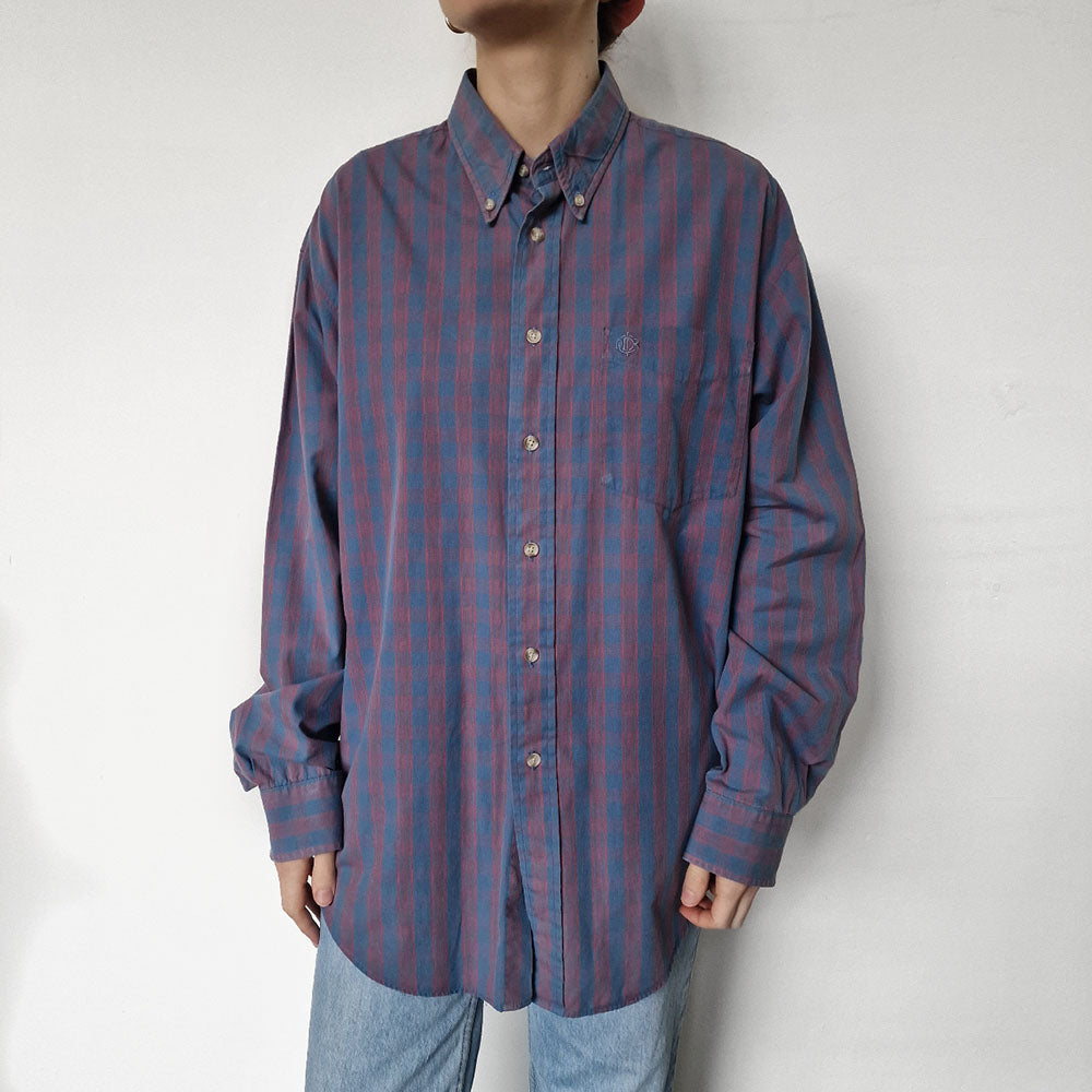 Christian Dior Red & Blue Check Oversized Shirt - UK 8-14