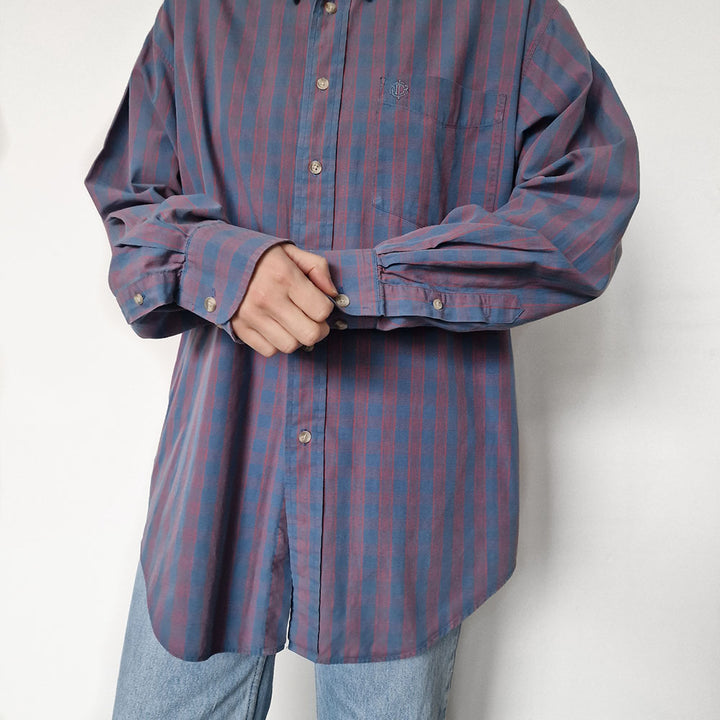 Christian Dior Red & Blue Check Oversized Shirt - UK 8-14