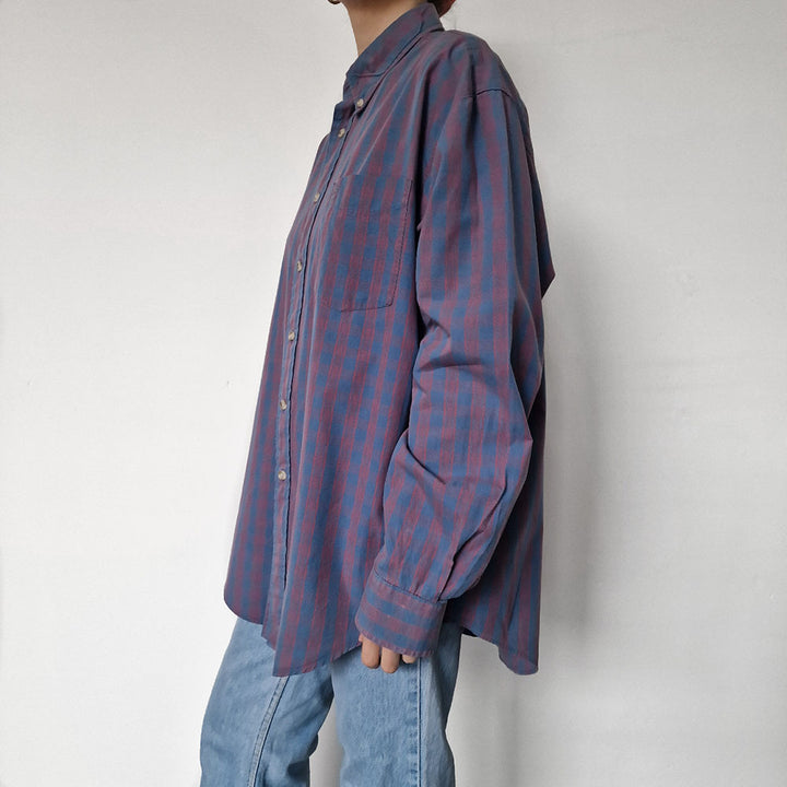 Christian Dior Red & Blue Check Oversized Shirt - UK 8-14