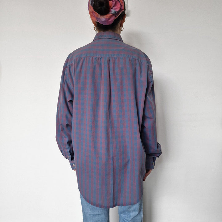 Christian Dior Red & Blue Check Oversized Shirt - UK 8-14