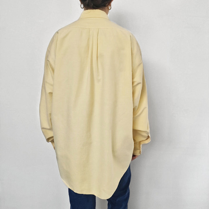 YSL Pale Yellow Cotton Oversized Shirt - UK 8-14