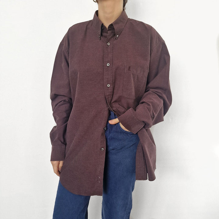 YSL Chocolate Brown Oversized Shirt -UK 8-12