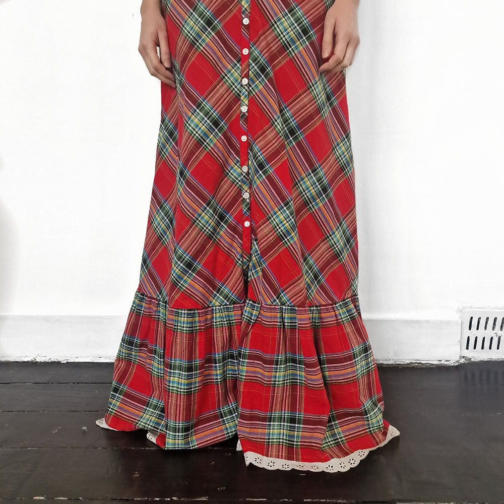 Betty Barclay Red Check Maxi Dress - UK 10