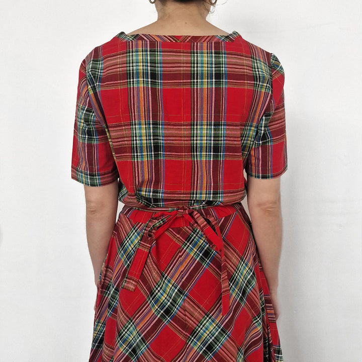 Betty Barclay Red Check Maxi Dress - UK 10