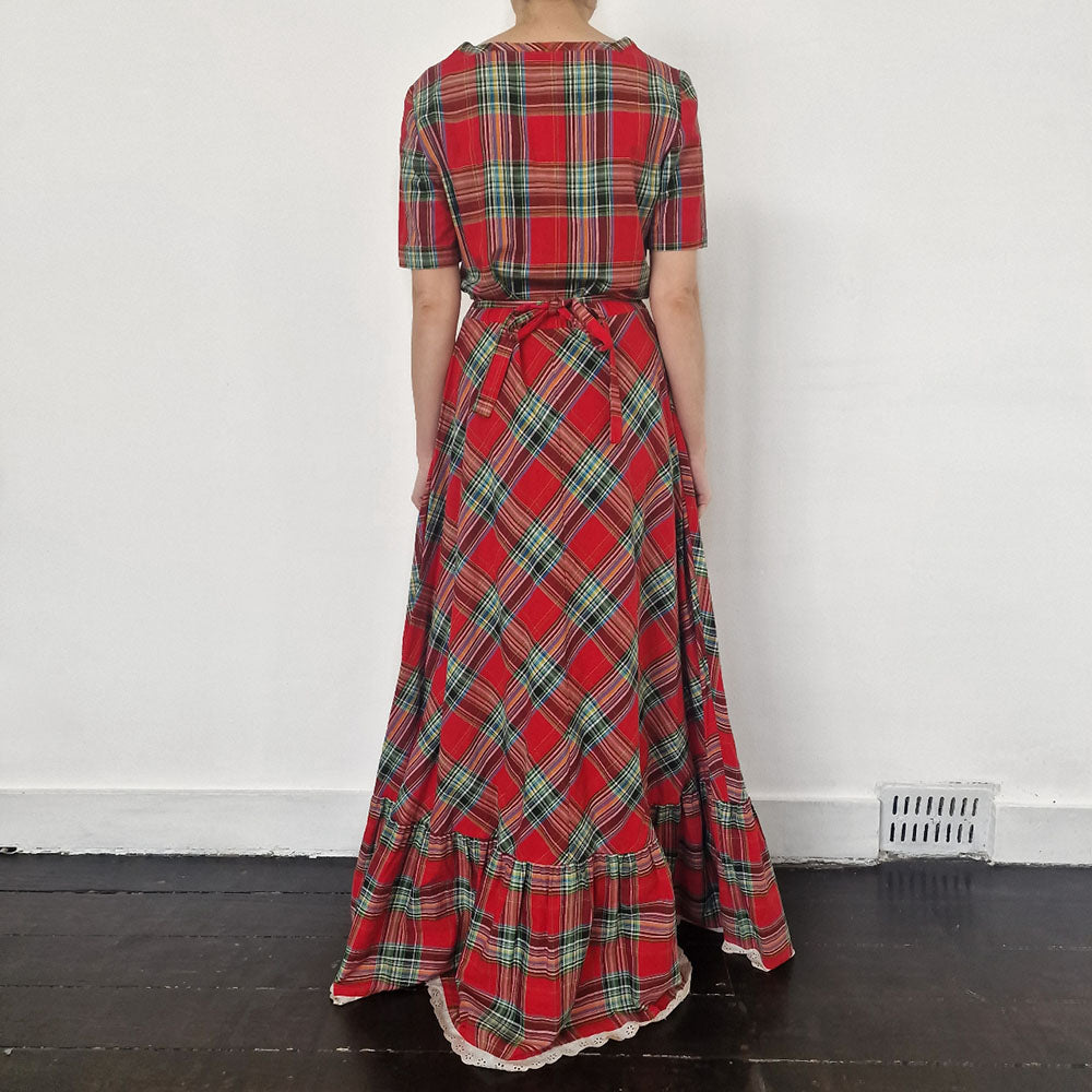 Betty Barclay Red Check Maxi Dress - UK 10