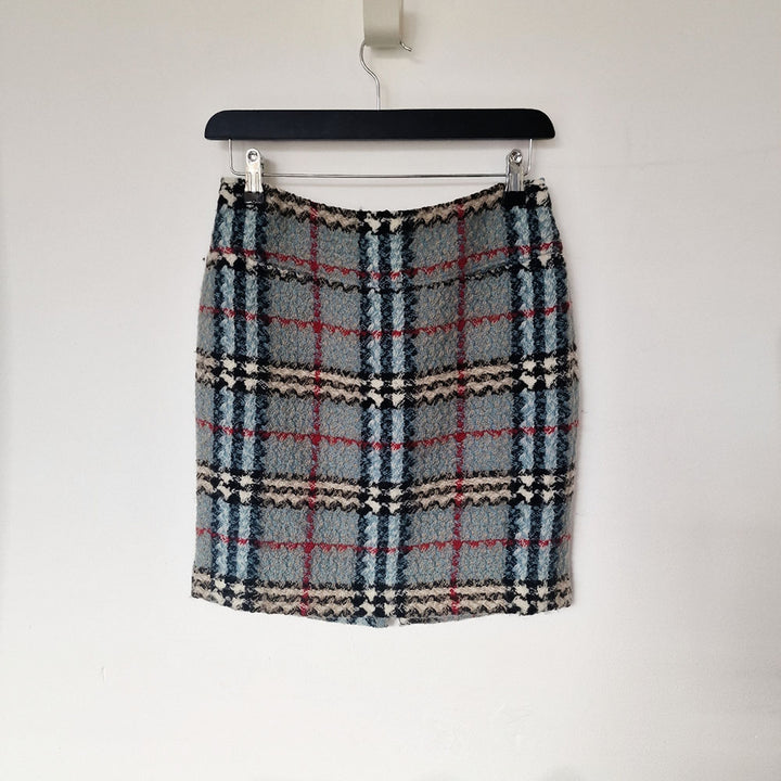 Burberry Blue Check Mini Skirt - UK 6-8