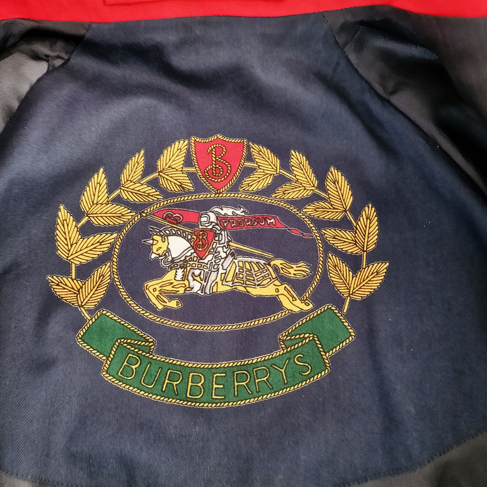 Burberry Red Cotton Bomber Jacket - UK 12-14
