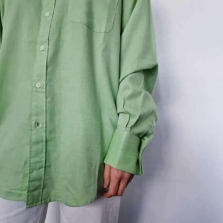 YSL Cotton Blend Green Oversized Shirt - UK 10-14