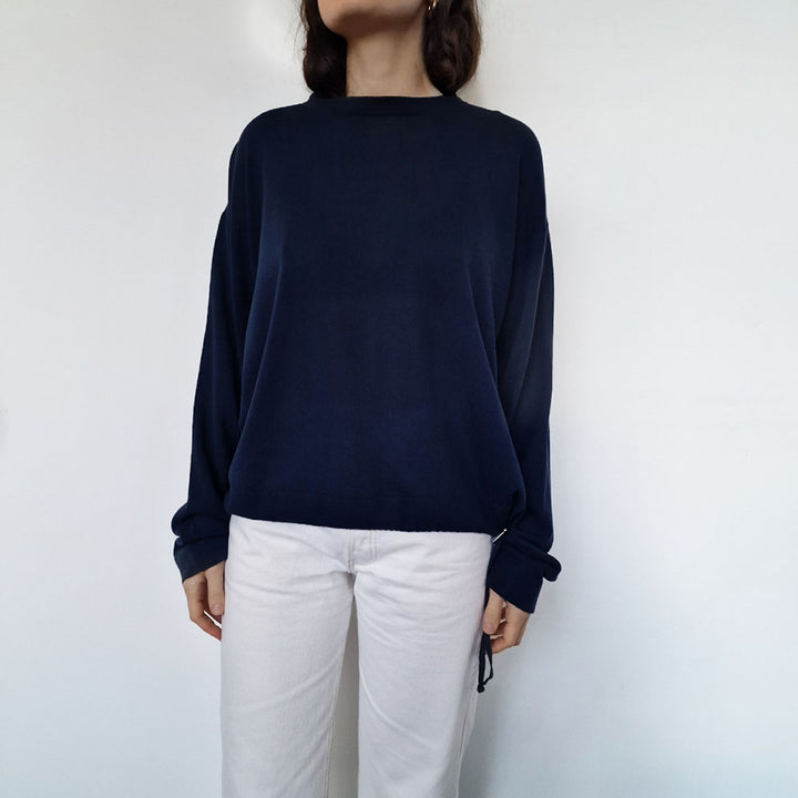 Gucci Navy Fine Cotton Sweater - UK 12-14