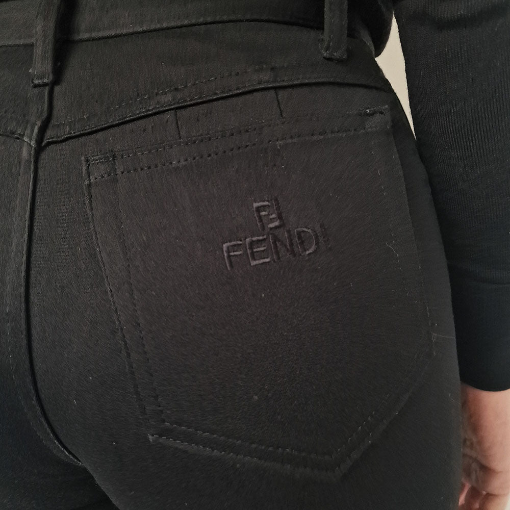 Fendi Black Slim fit Trousers - UK 8