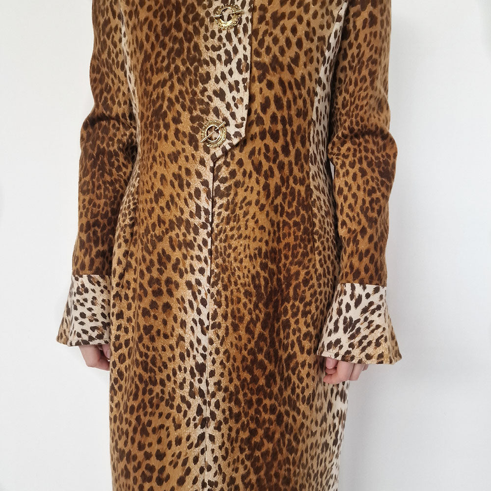 Valentino Leopard Print Wool Dress - UK 10-12