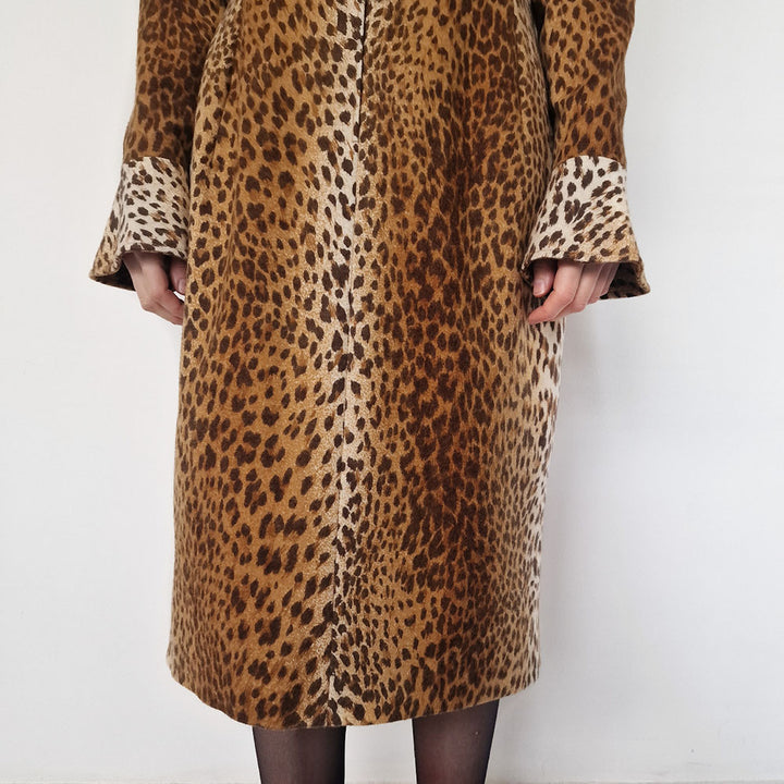 Valentino Leopard Print Wool Dress - UK 10-12