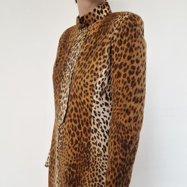 Valentino Leopard Print Wool Dress - UK 10-12