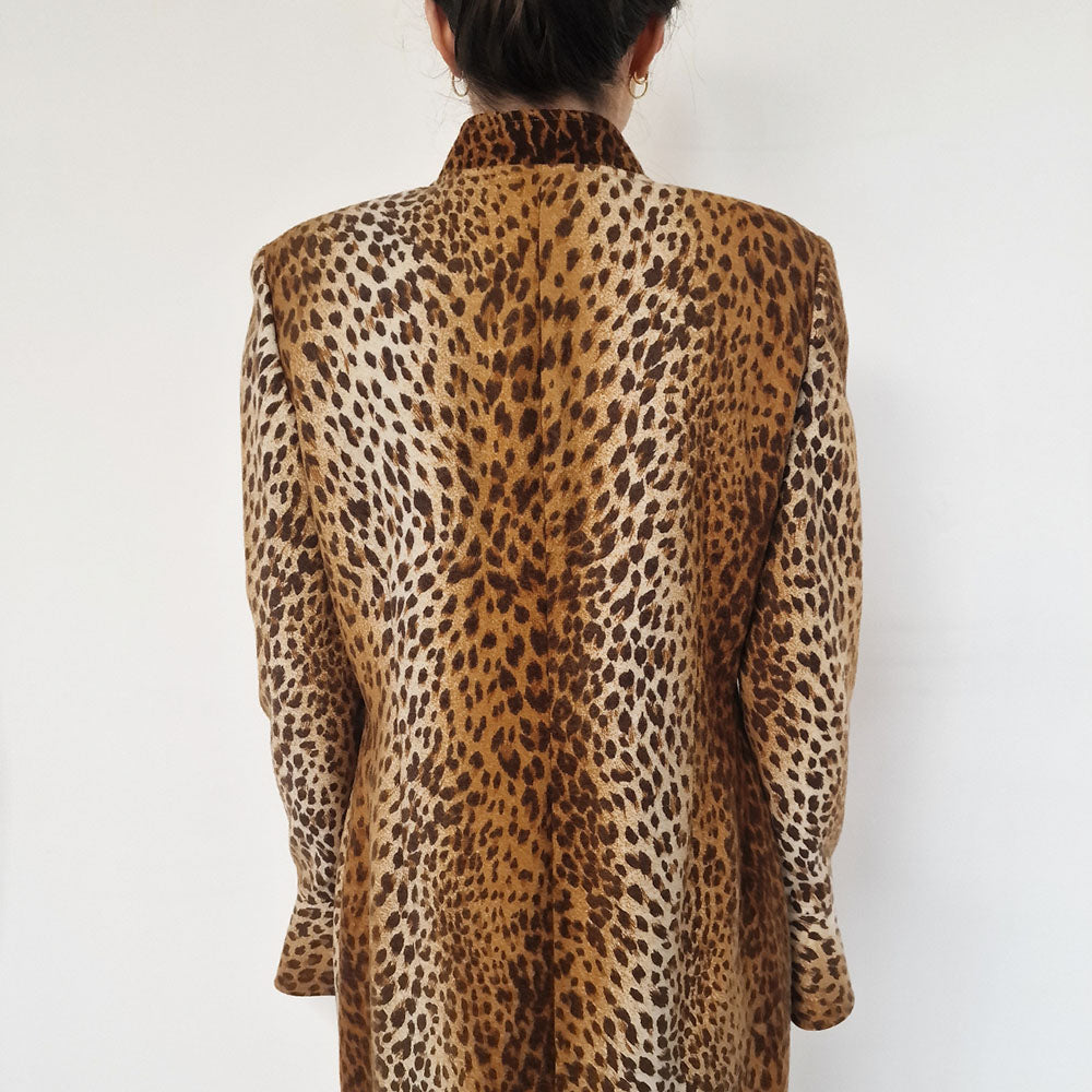 Valentino Leopard Print Wool Dress - UK 10-12