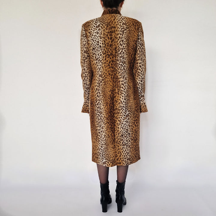 Valentino Leopard Print Wool Dress - UK 10-12