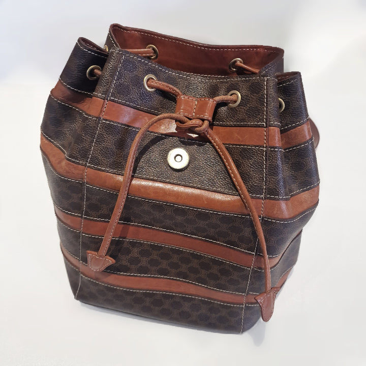 Celine Vintage Real Leather Macadam striped backpack