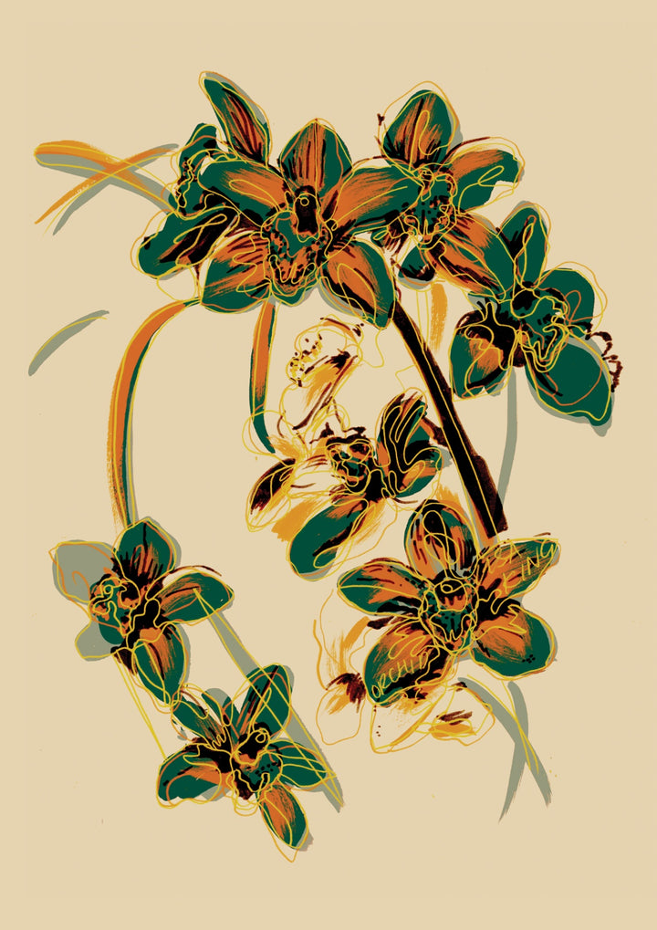 LISA KING A3 ORCHID PRINT