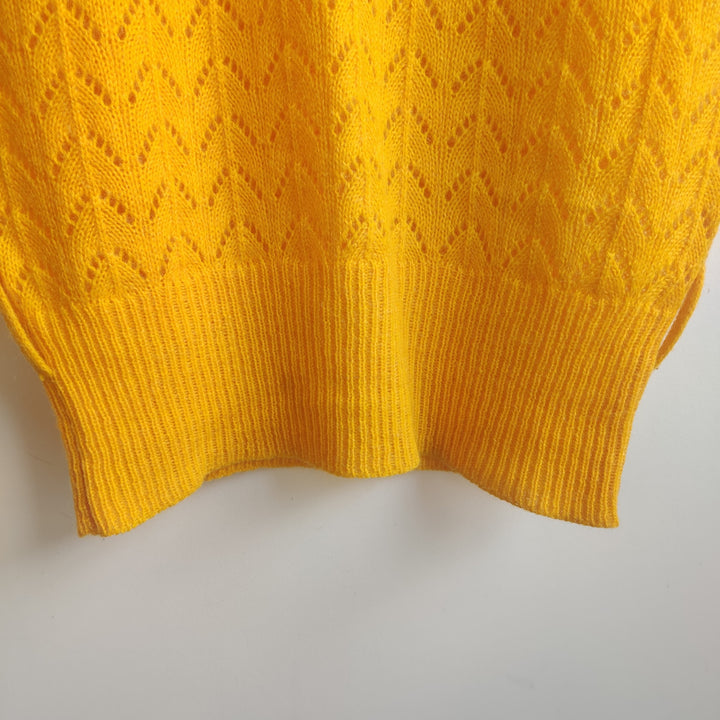 knitted Yellow Wool Vest - UK8/10