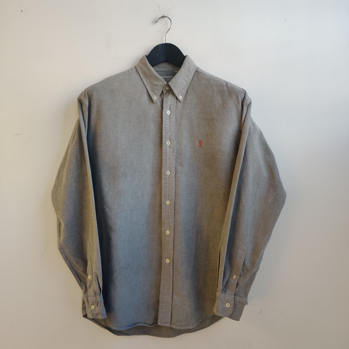 YSL Twill Soft Grey Cotton Shirt - M
