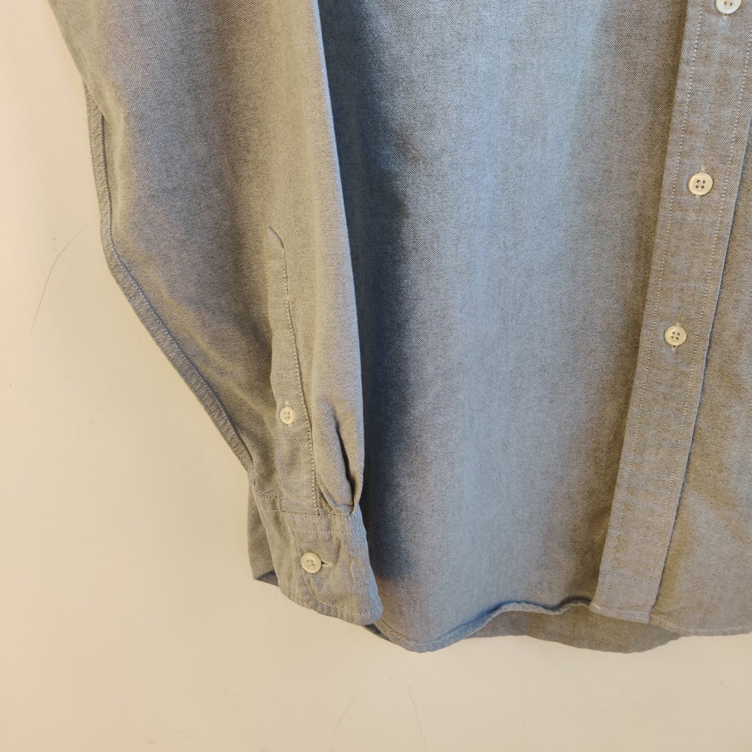 YSL Twill Soft Grey Cotton Shirt - M