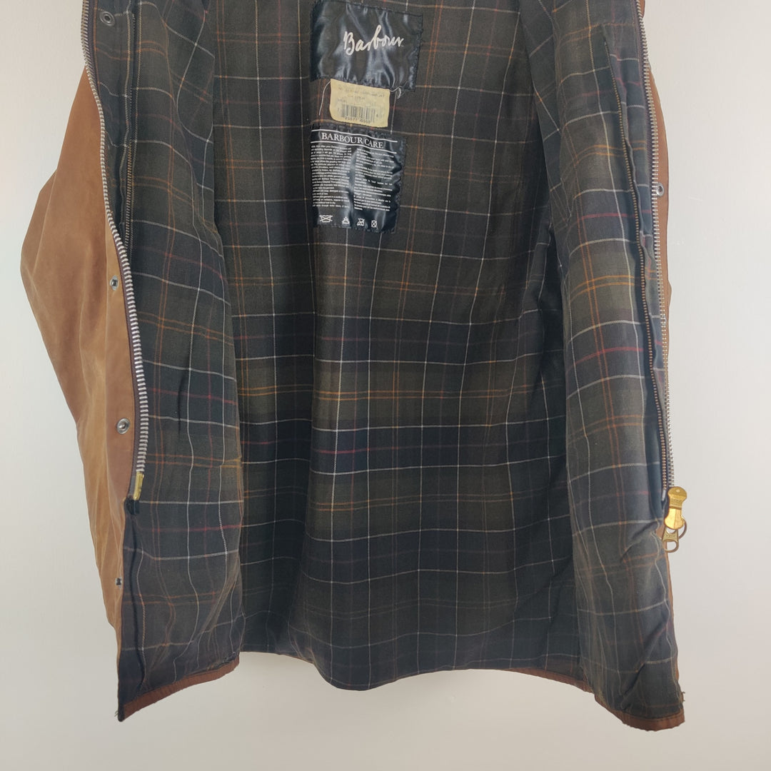 Barbour Moorland Burnt Orange Waxed Re-work Jacket - M