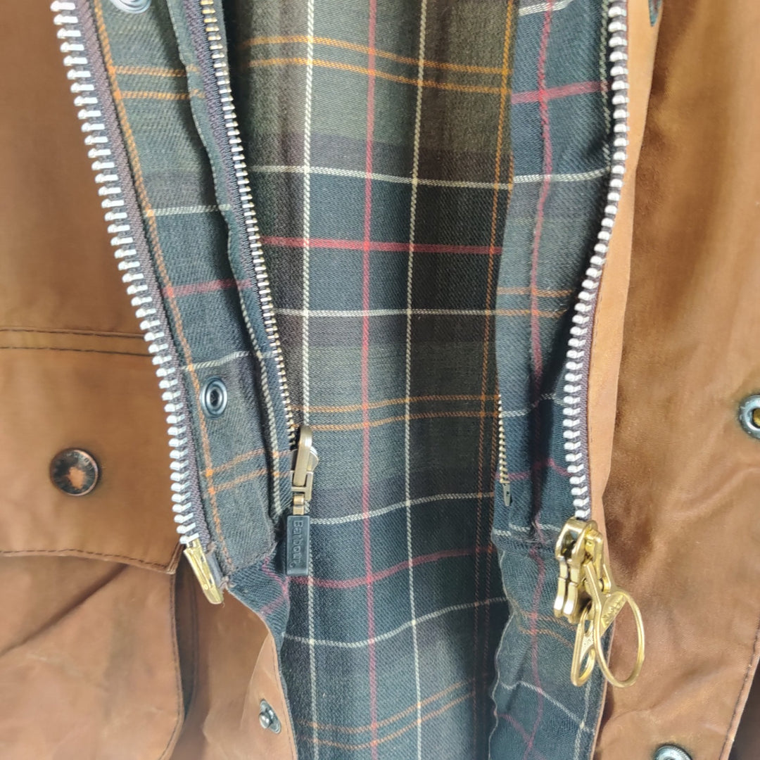 Barbour Moorland Burnt Orange Waxed Re-work Jacket - M