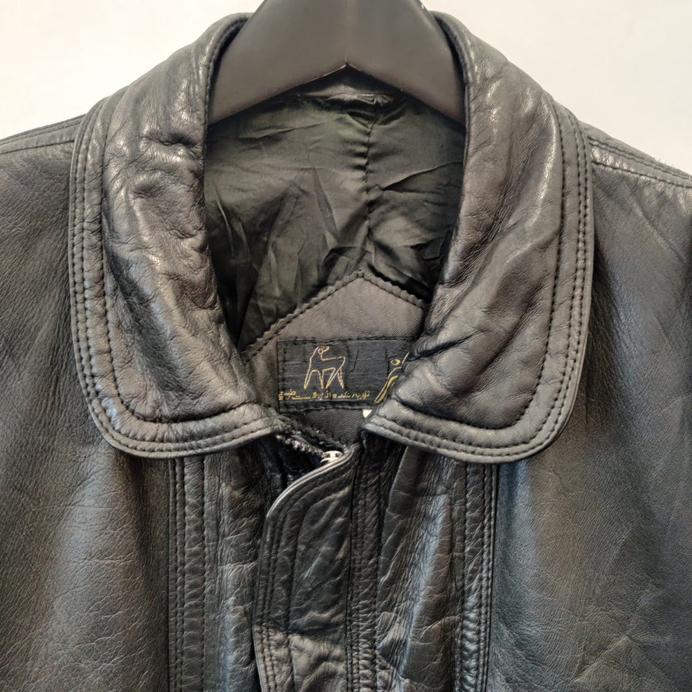 Premium Black Leather Leather Jacket - L