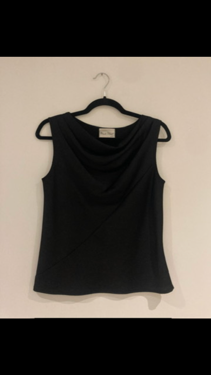 Cowl neck bias cut top