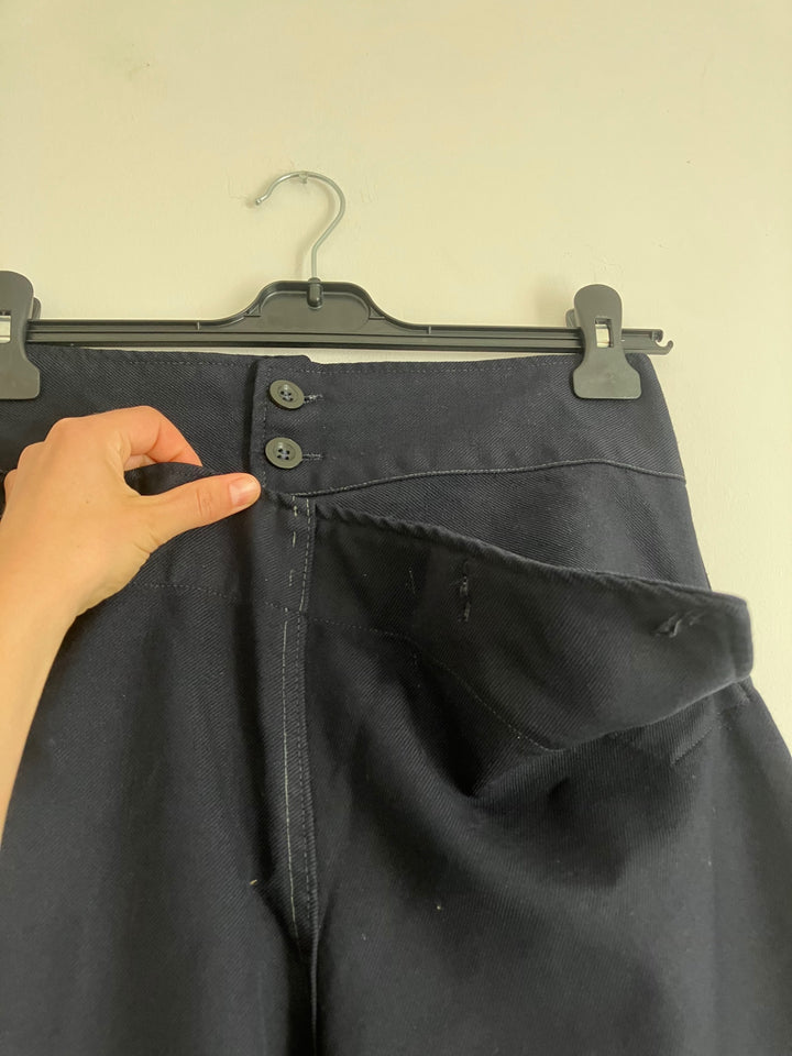 Button Up Navy Trousers
