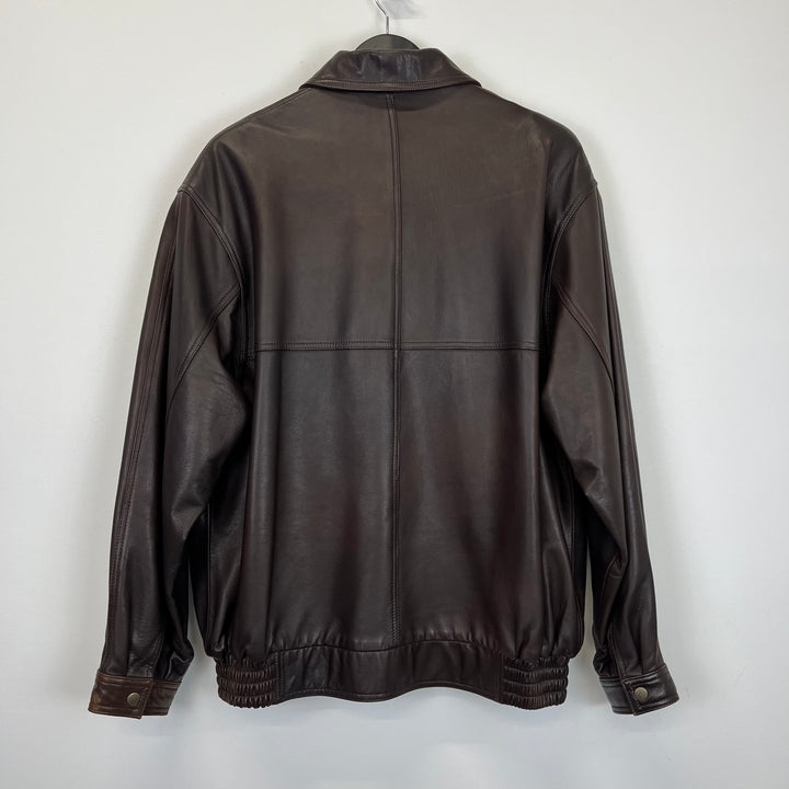 Premium Dark Brown Leather Jacket - L