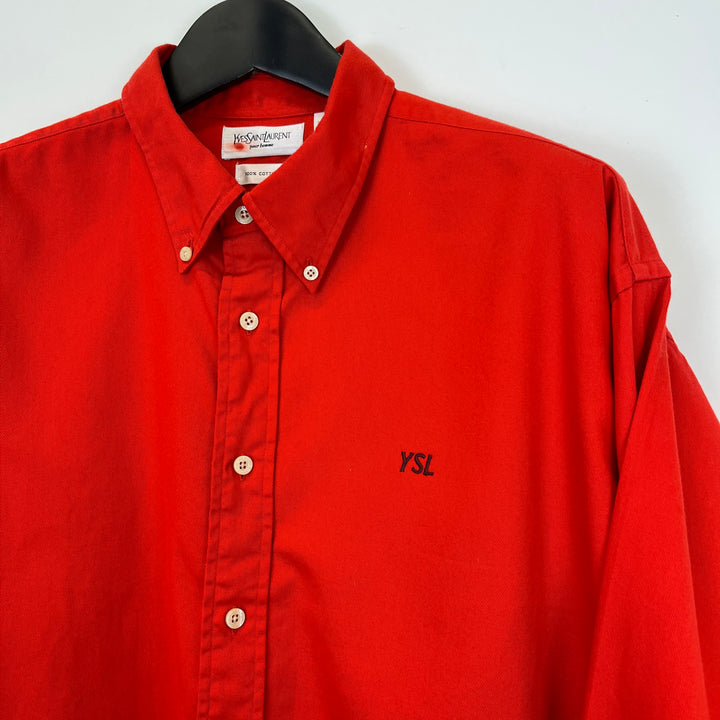 Red twill cotton shirt - XL