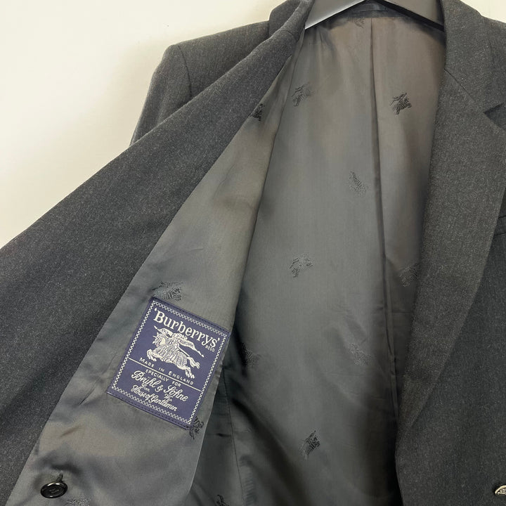 Burberry Grey Double Breasted Wool Blazer - M