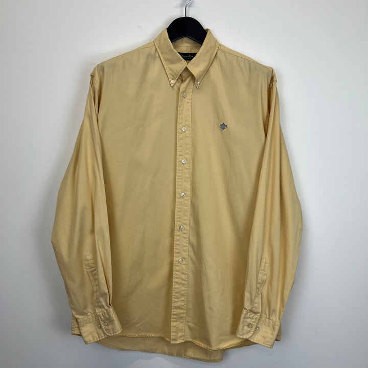 Christian Dior lemon yellow Twill Cotton Shirt - L