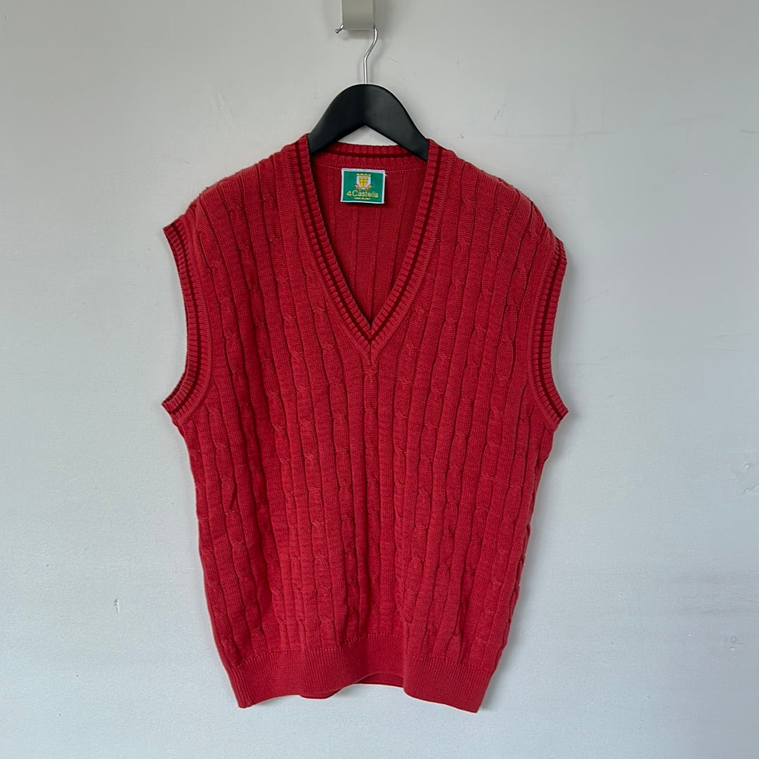 Knitted cotton cable tank top - L
