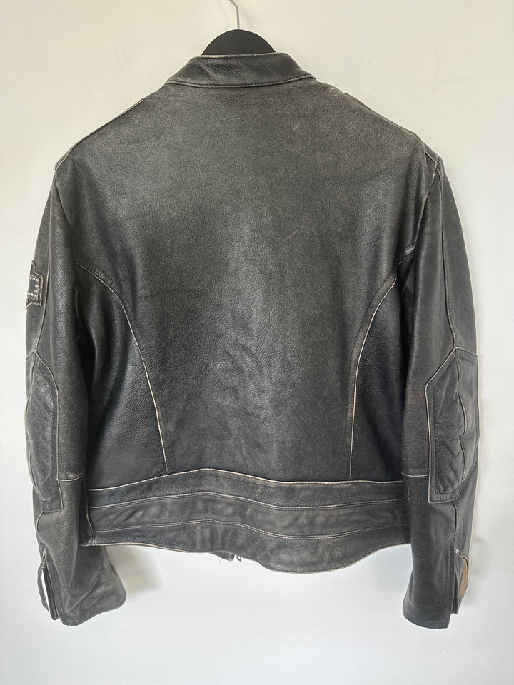 Harley Davidson real leather distressed biker jacket - L