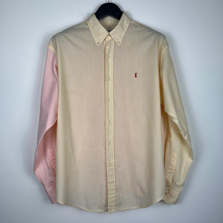 RE/WORK YSL cream and pink contrast Cotton Shirt - XL [No.9]