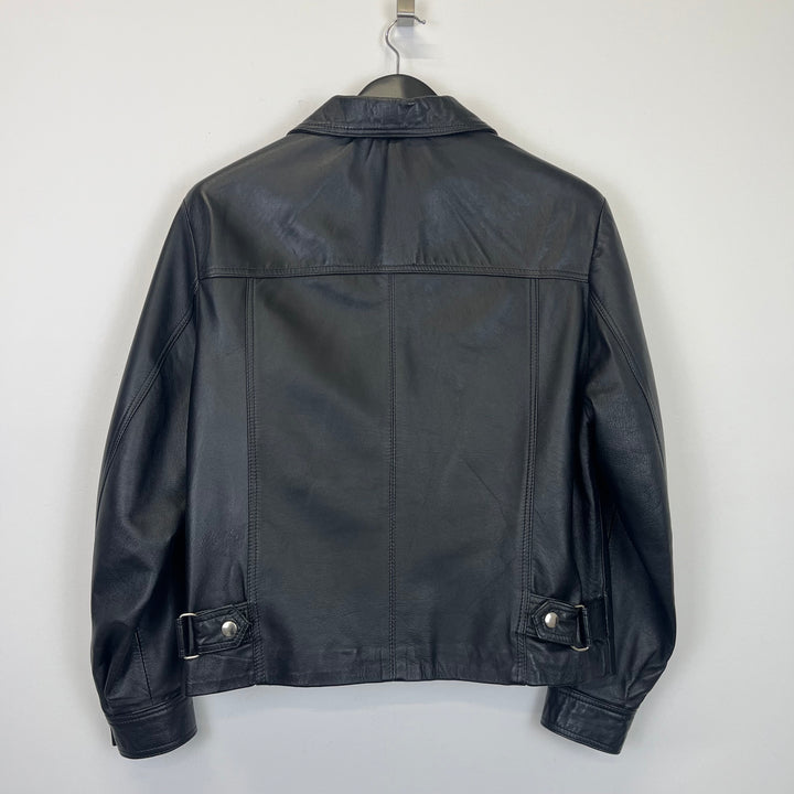Premium Black leather Jacket - M