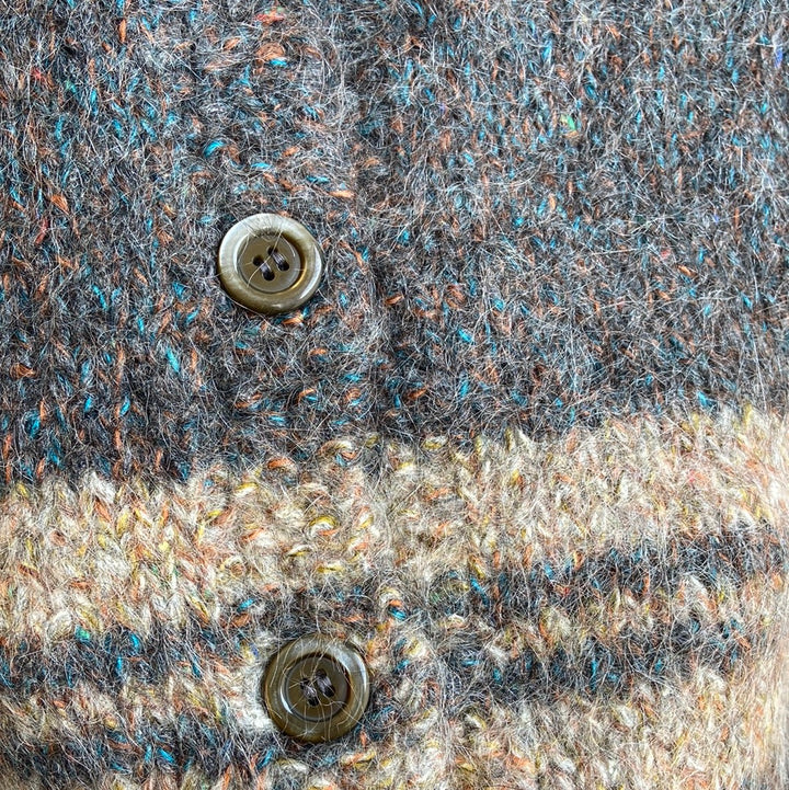 Knitted wool button through tank - L