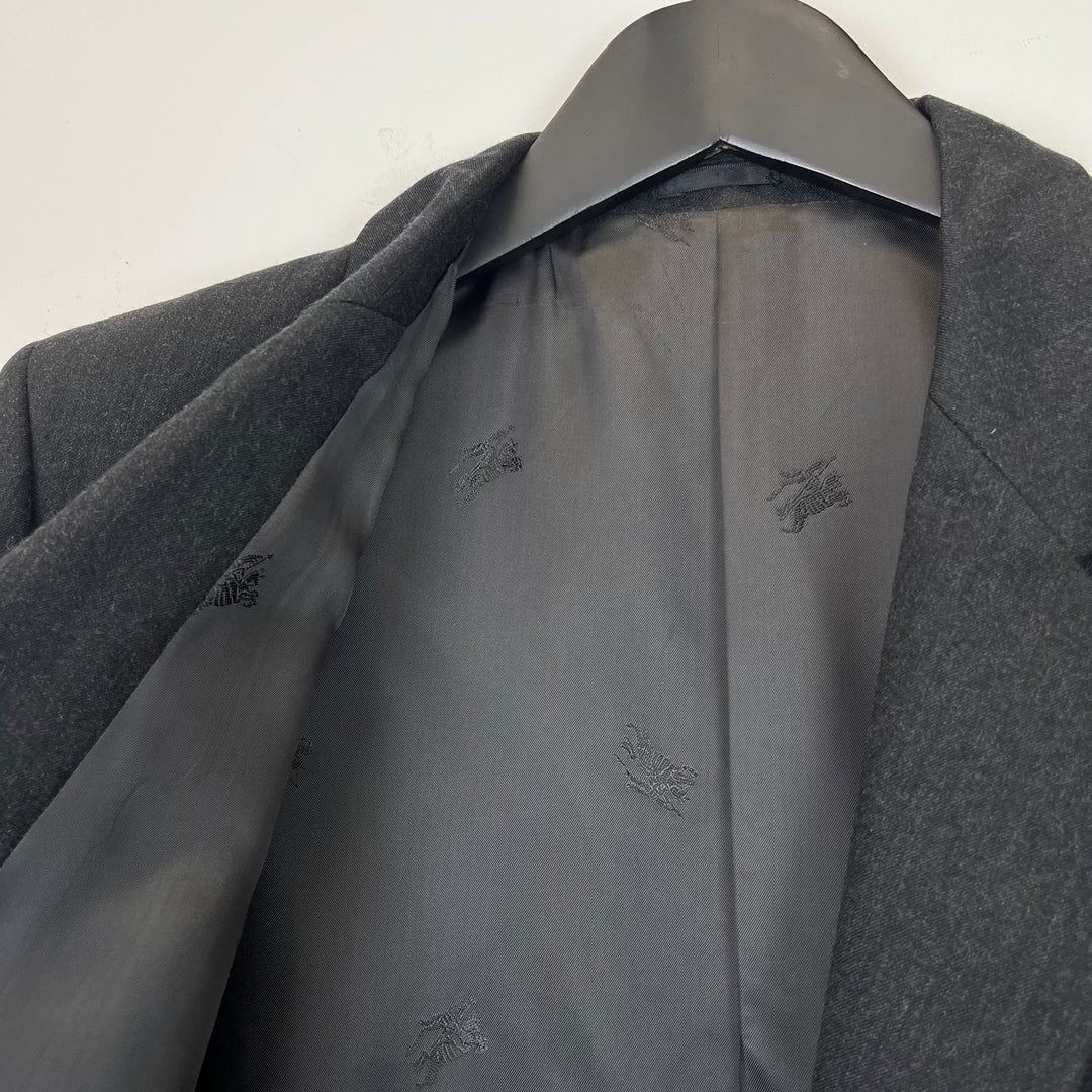 Burberry Grey Double Breasted Wool Blazer - M