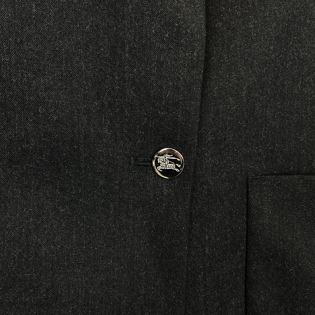 Burberry Grey Double Breasted Wool Blazer - M